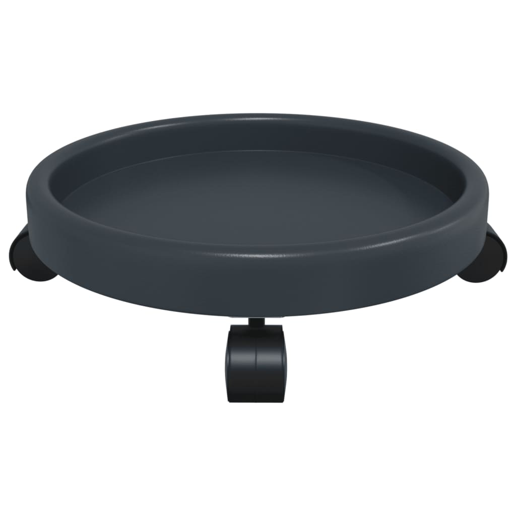 vidaXL Podstawki pod donicę, z kółkami, 2 szt., szare, 34 cm, 35 kg