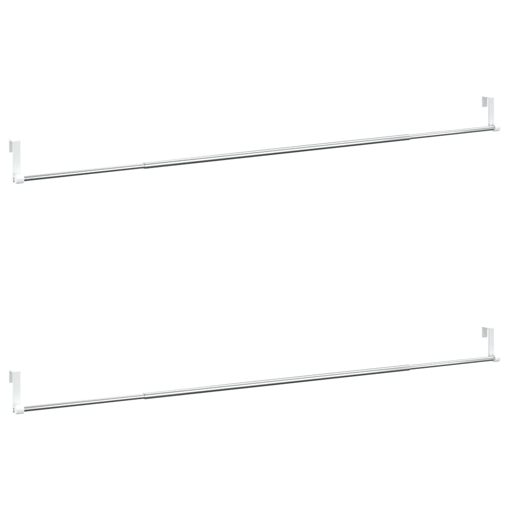 vidaXL Karnisze, 2 szt., biało-srebrne, 90-135 cm, aluminium