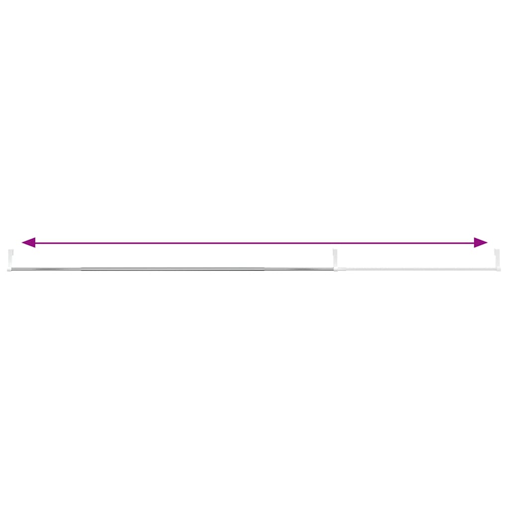 vidaXL Karnisze, 2 szt., biało-srebrne, 90-135 cm, aluminium