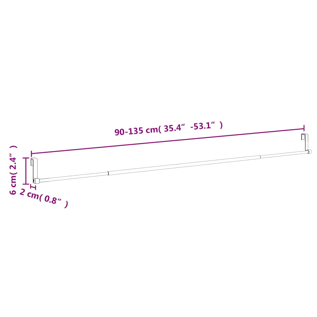 vidaXL Karnisze, 2 szt., biało-srebrne, 90-135 cm, aluminium