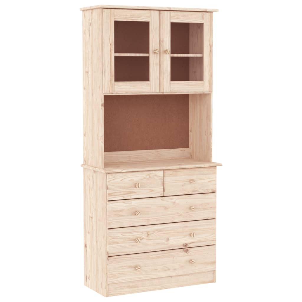 vidaXL Kredens ALTA, 77x35x165 cm, lite drewno sosnowe