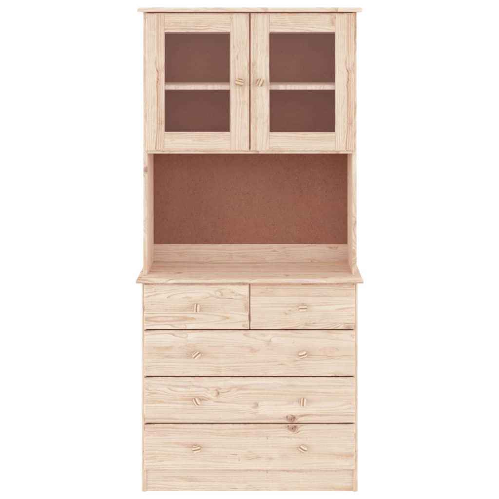 vidaXL Kredens ALTA, 77x35x165 cm, lite drewno sosnowe