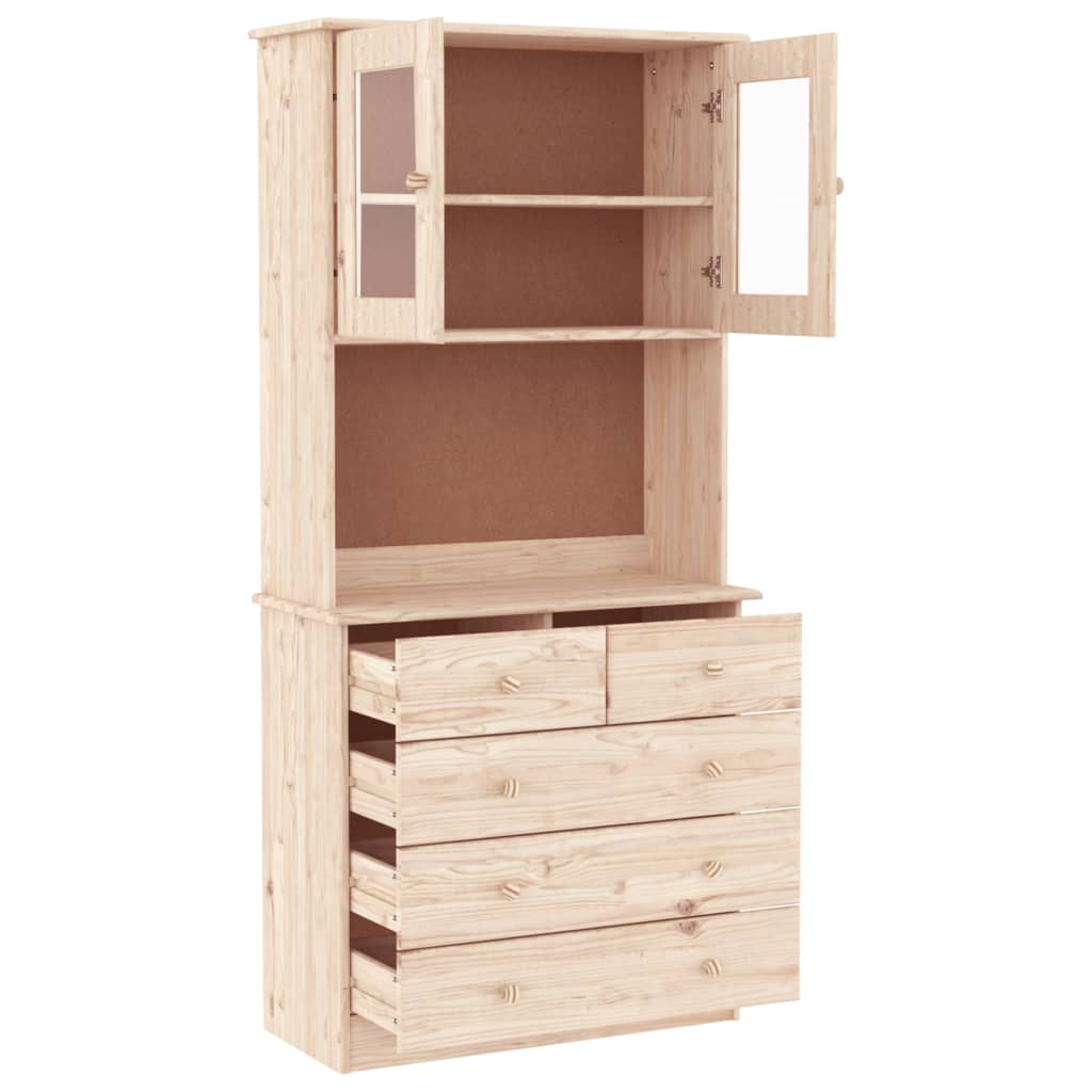 vidaXL Kredens ALTA, 77x35x165 cm, lite drewno sosnowe