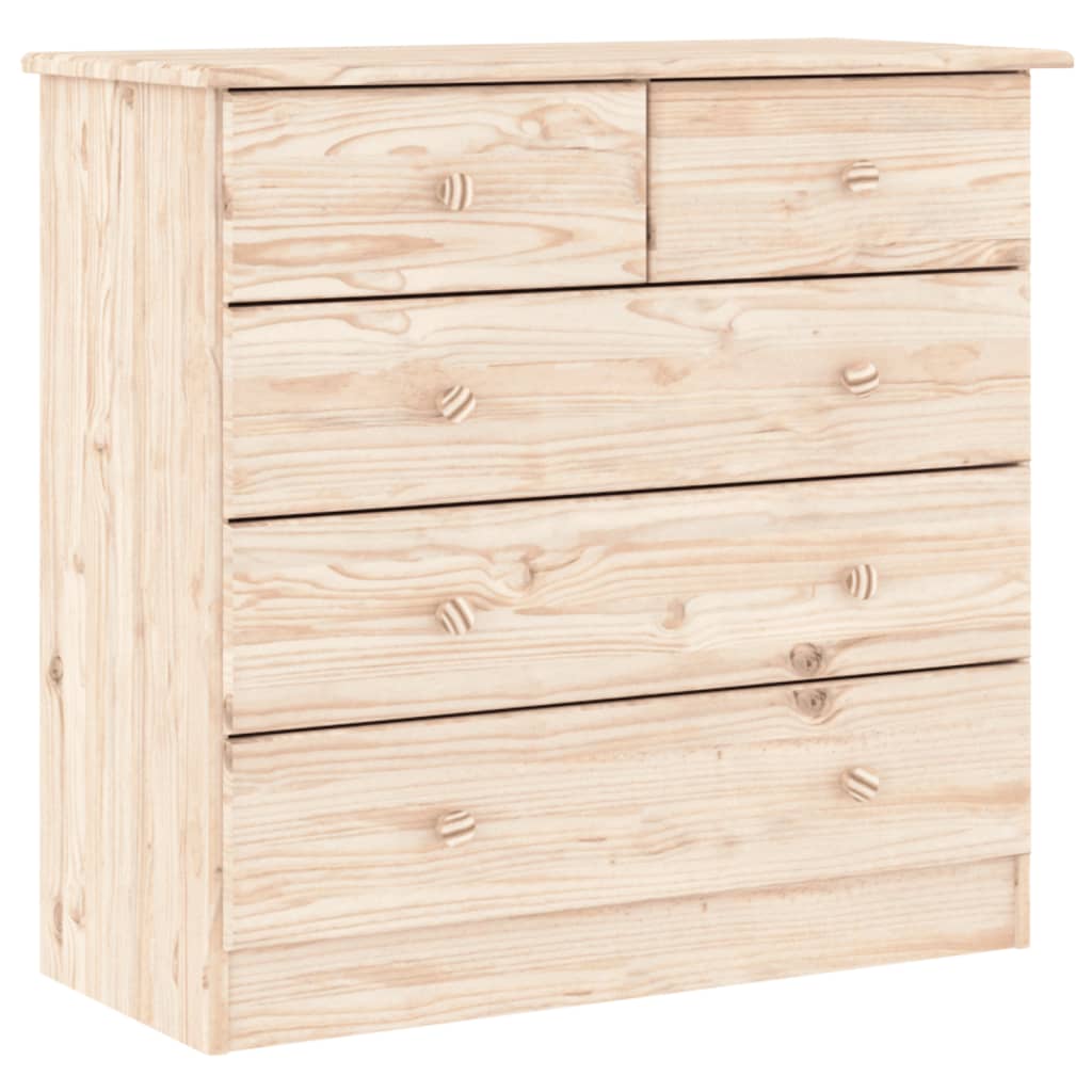 vidaXL Kredens ALTA, 77x35x165 cm, lite drewno sosnowe