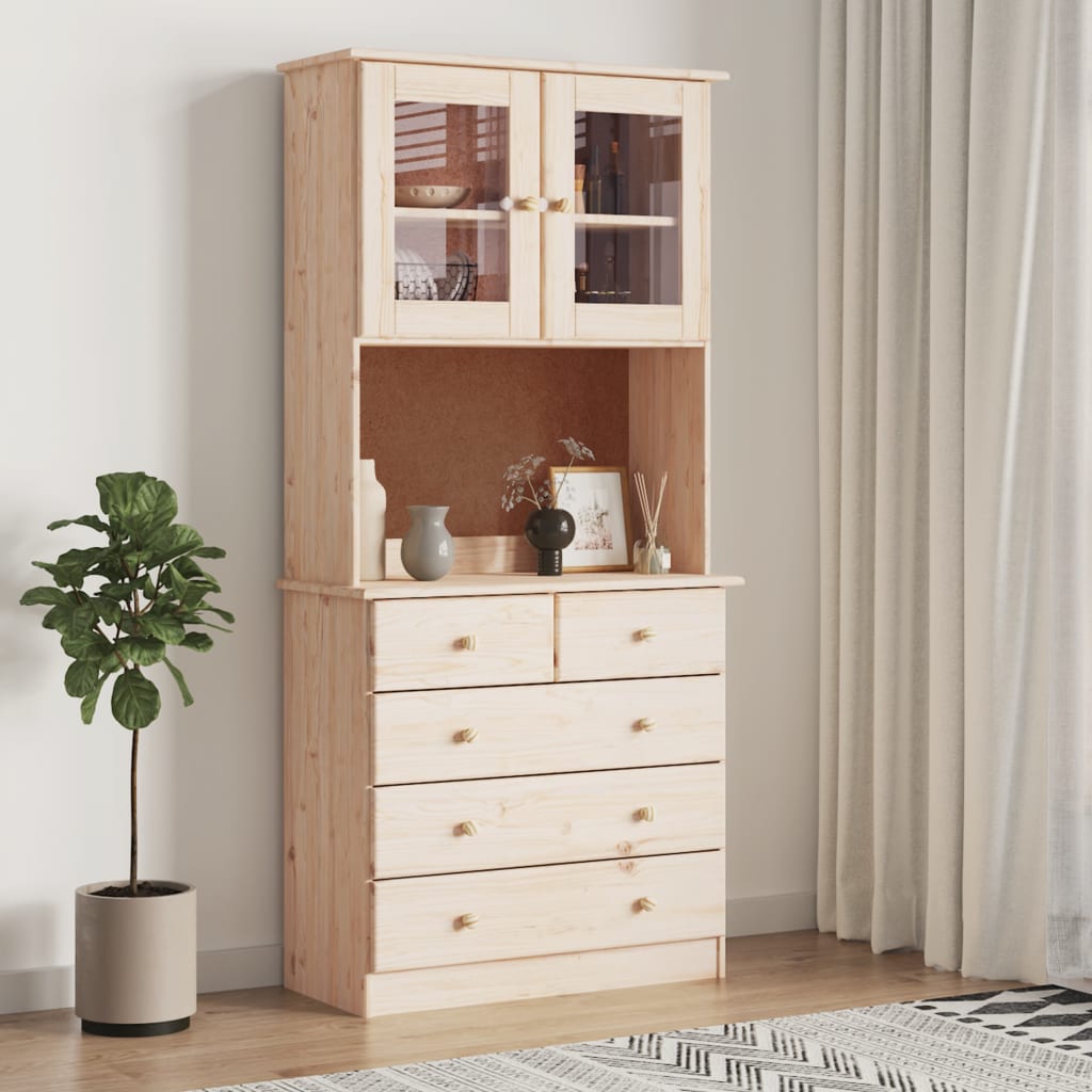 vidaXL Kredens ALTA, 77x35x165 cm, lite drewno sosnowe
