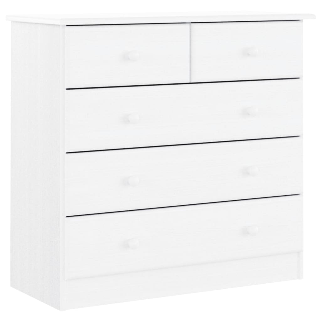 vidaXL Kredens ALTA, biały, 77x35x165 cm, lite drewno sosnowe