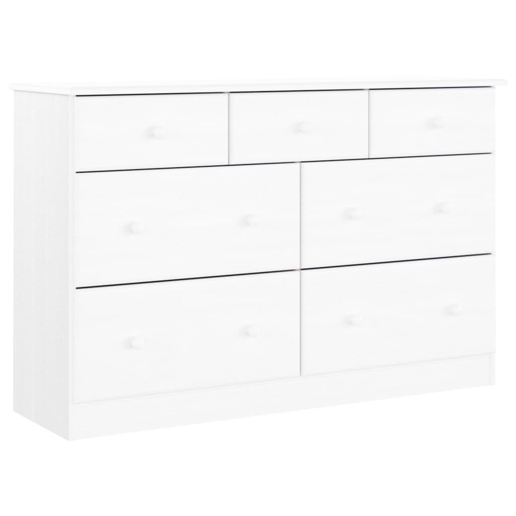 vidaXL Komoda ALTA, biała, 112x35x73 cm, drewno sosnowe