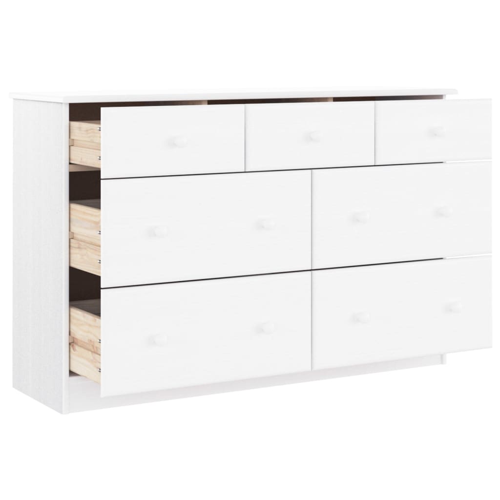 vidaXL Komoda ALTA, biała, 112x35x73 cm, drewno sosnowe