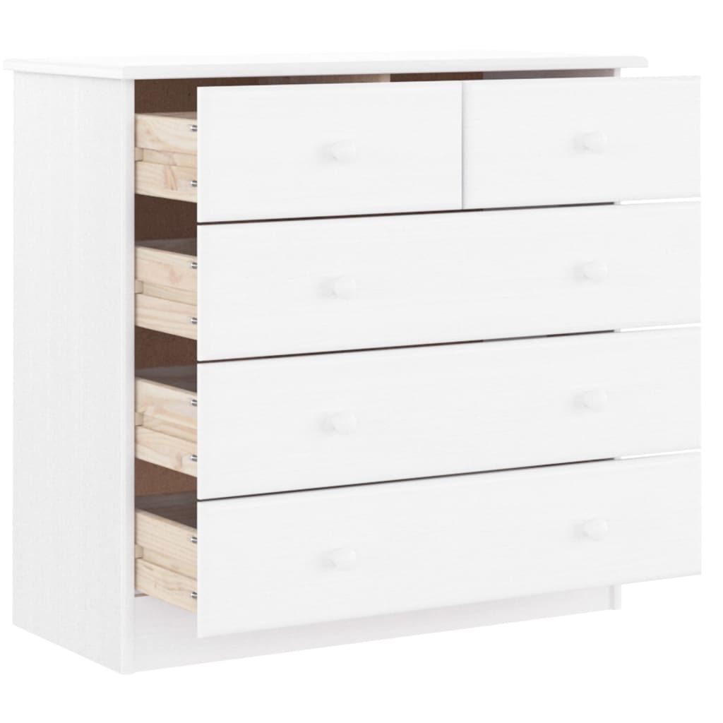 vidaXL Komoda ALTA, biała, 77x35x73 cm, drewno sosnowe