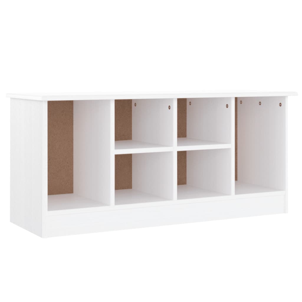 vidaXL Ławka ze schowkiem na buty ALTA, biała, 100x35x45 cm, sosna