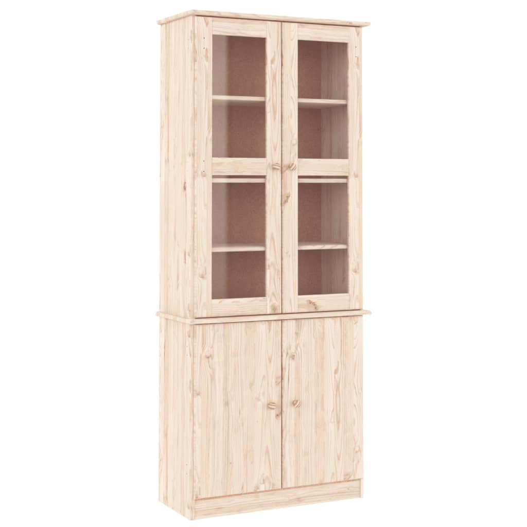 vidaXL Witryna ALTA, 77x35x186,5 cm, lite drewno sosnowe