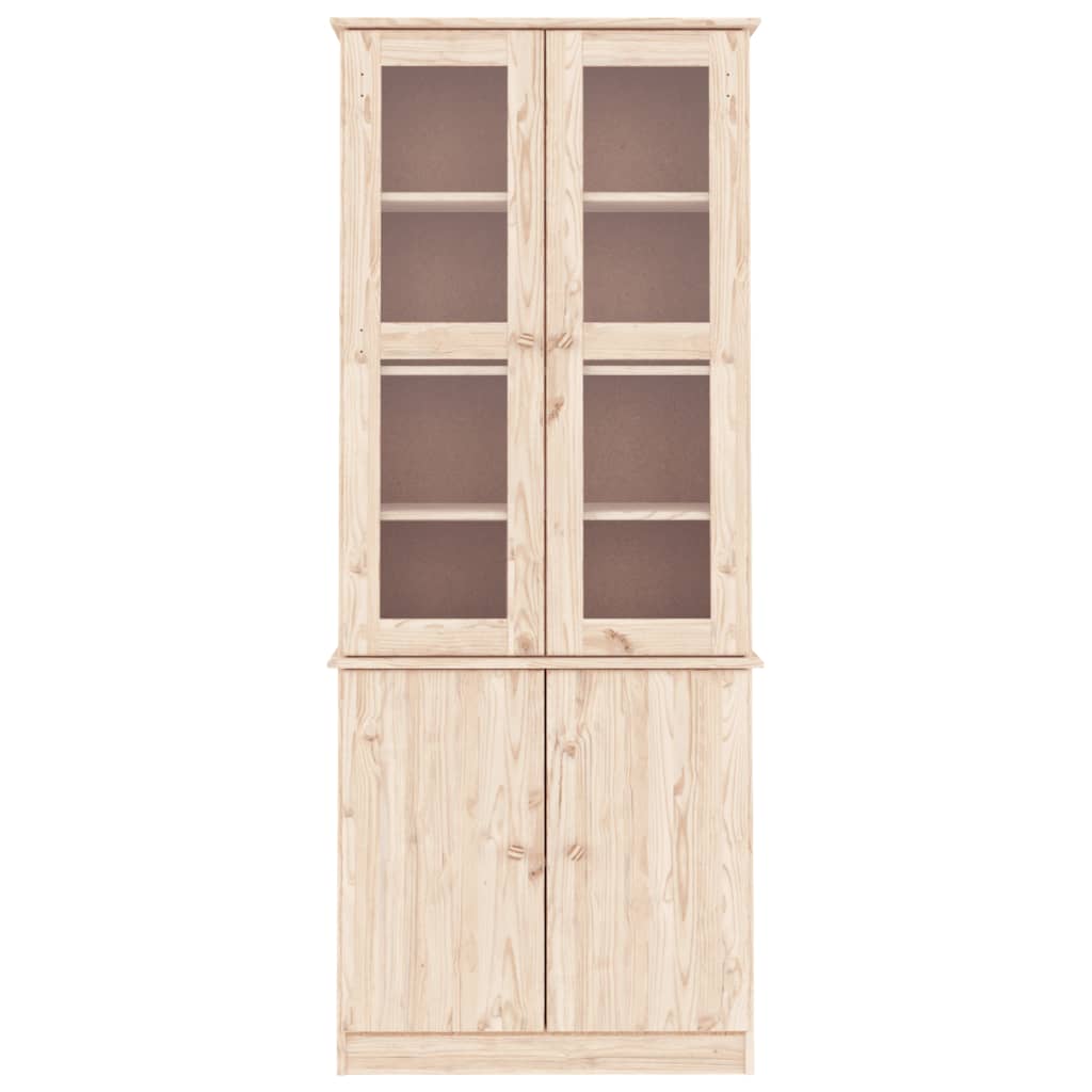 vidaXL Witryna ALTA, 77x35x186,5 cm, lite drewno sosnowe