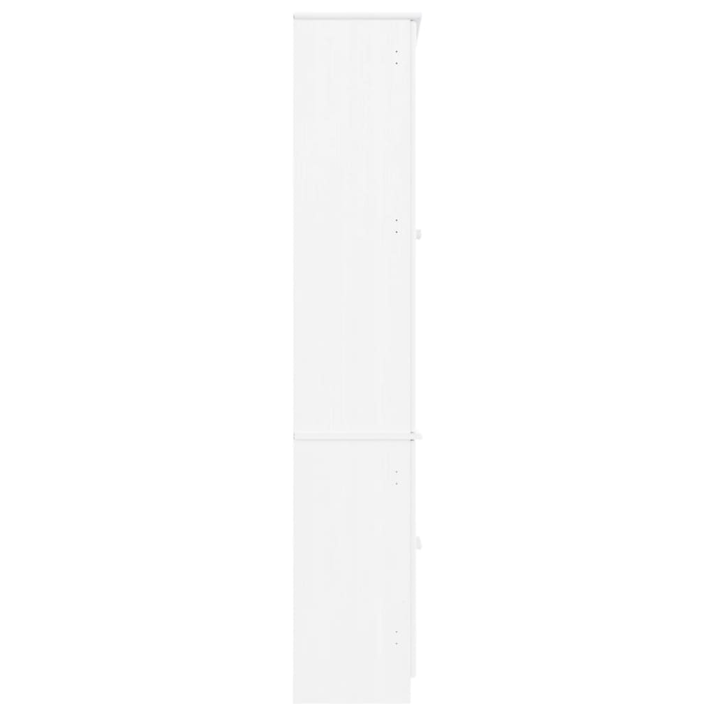 vidaXL Witryna ALTA, biała, 77x35x186,5 cm, lite drewno sosnowe