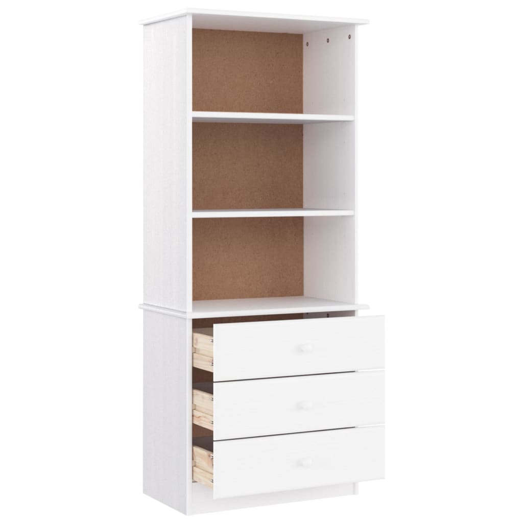 vidaXL Biblioteczka z szufladami ALTA, biała, 60x35x142 cm, sosna