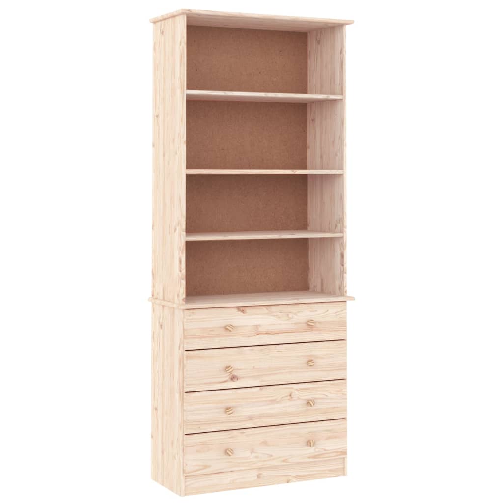 vidaXL Biblioteczka z szufladami ALTA, 77x35x186,5 cm, lita sosna
