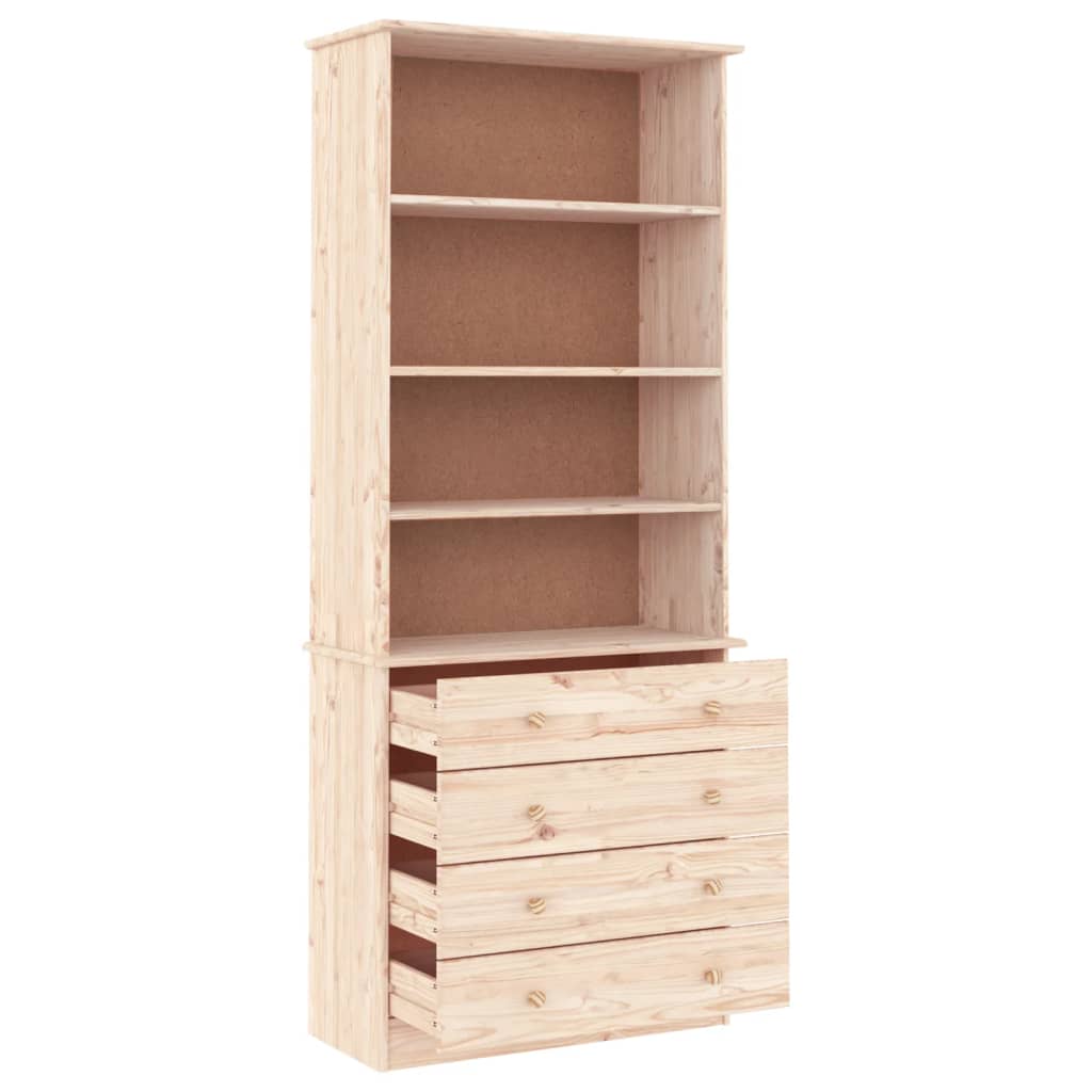 vidaXL Biblioteczka z szufladami ALTA, 77x35x186,5 cm, lita sosna