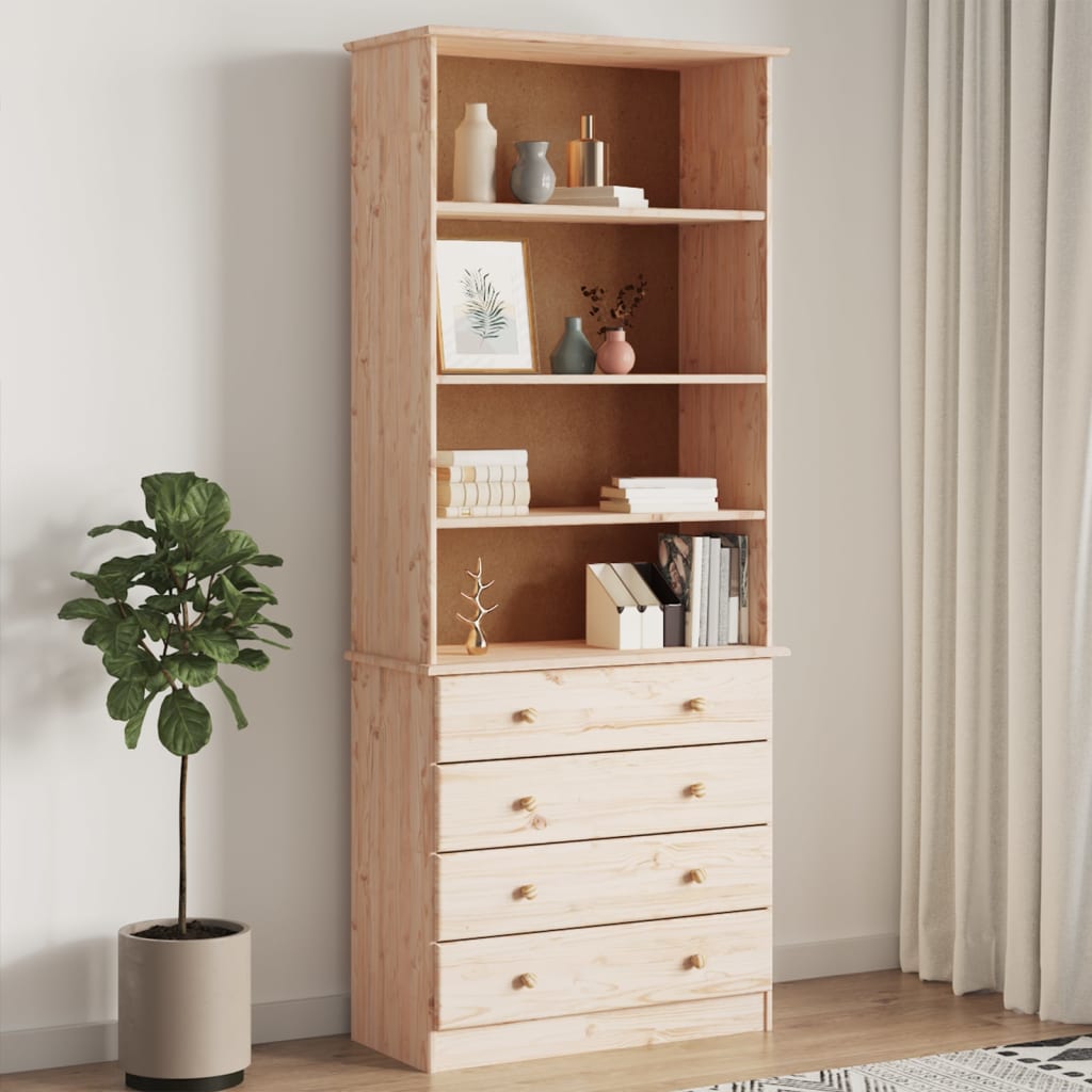 vidaXL Biblioteczka z szufladami ALTA, 77x35x186,5 cm, lita sosna