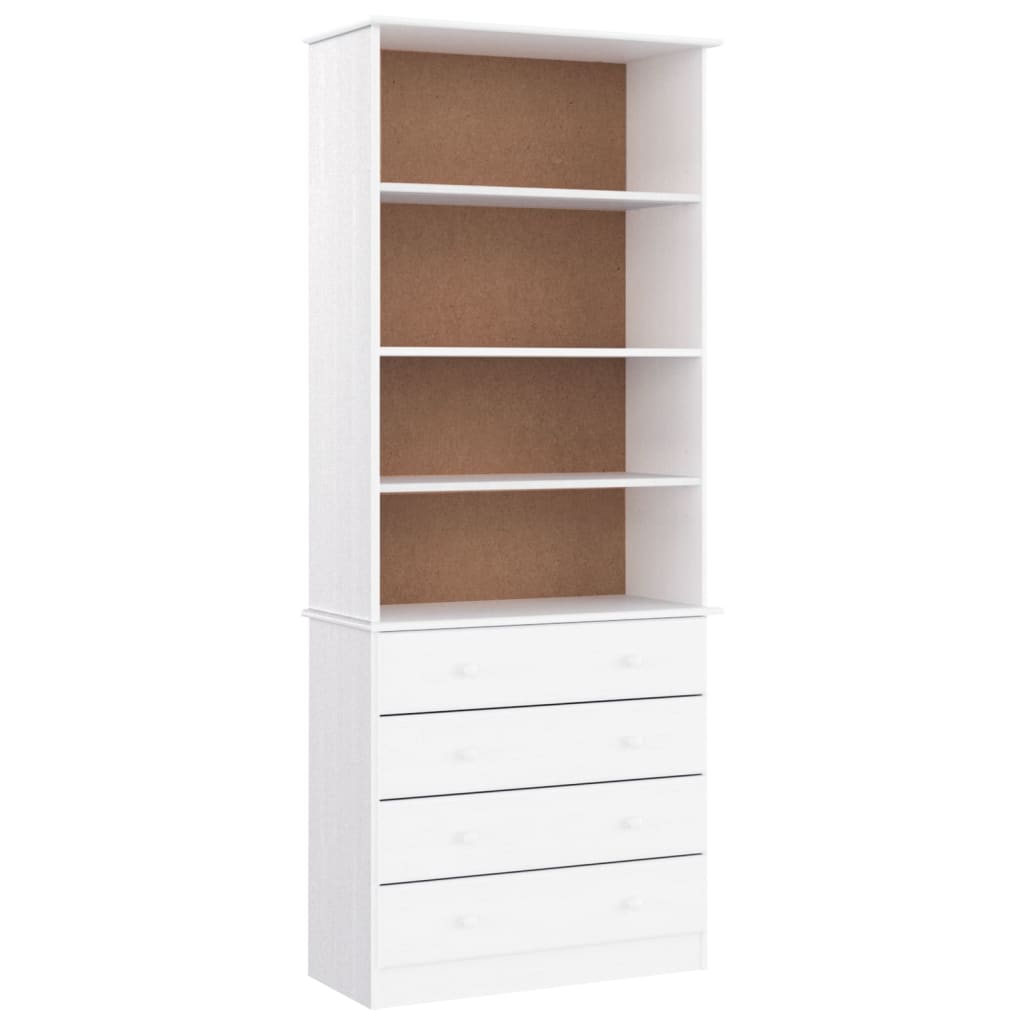 vidaXL Biblioteczka z szufladami ALTA, biała, 77x35x186,5 cm, sosna
