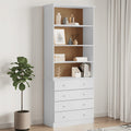 vidaXL Biblioteczka z szufladami ALTA, biała, 77x35x186,5 cm, sosna