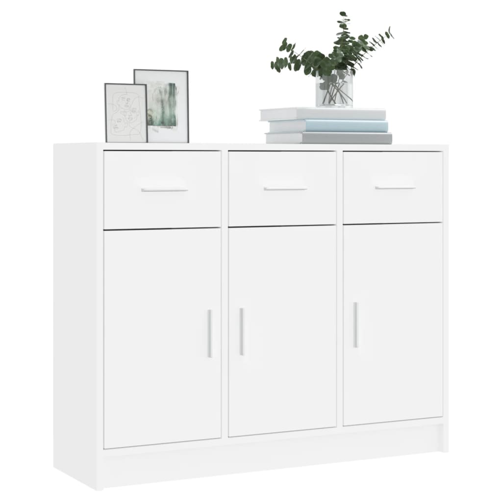 vidaXL Komoda Biała 91x28x75 cm Drewno konstrukcyjne
