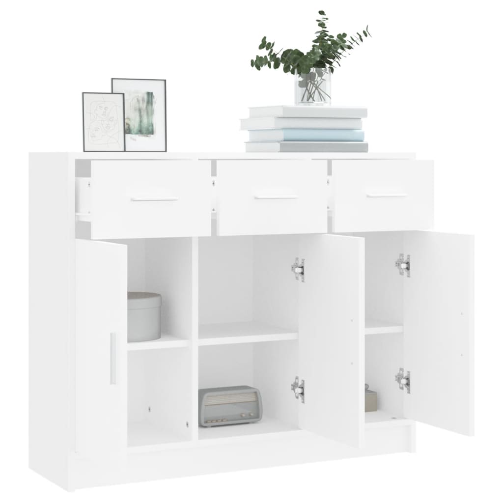 vidaXL Komoda Biała 91x28x75 cm Drewno konstrukcyjne