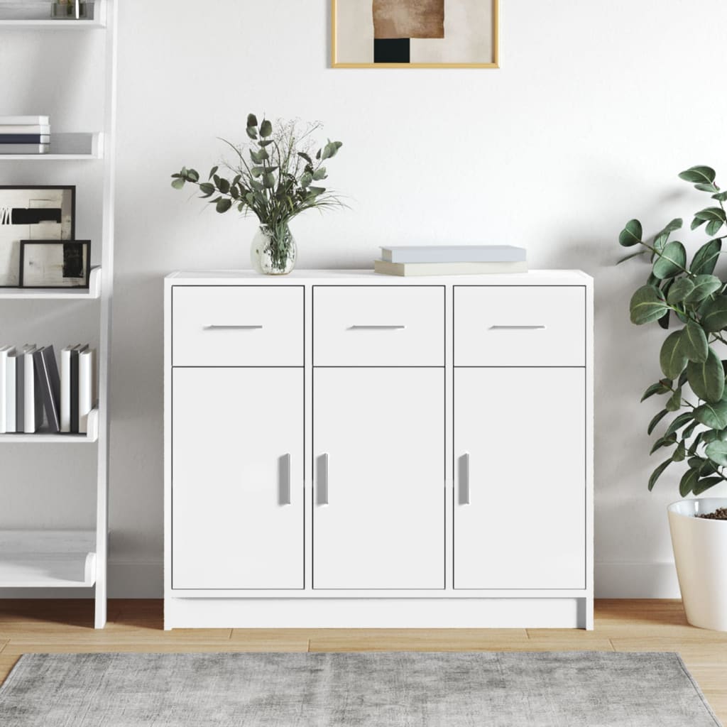 vidaXL Komoda Biała 91x28x75 cm Drewno konstrukcyjne