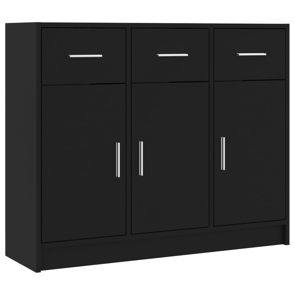 vidaXL Szafka, czarna, 91x28x75 cm, materiał drewnopochodny