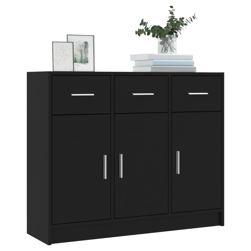 vidaXL Szafka, czarna, 91x28x75 cm, materiał drewnopochodny