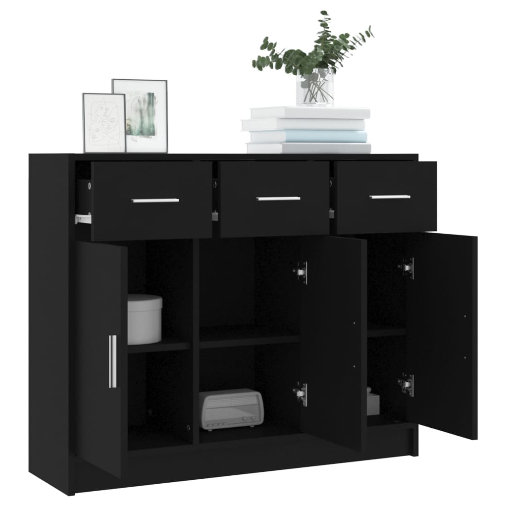 vidaXL Szafka, czarna, 91x28x75 cm, materiał drewnopochodny