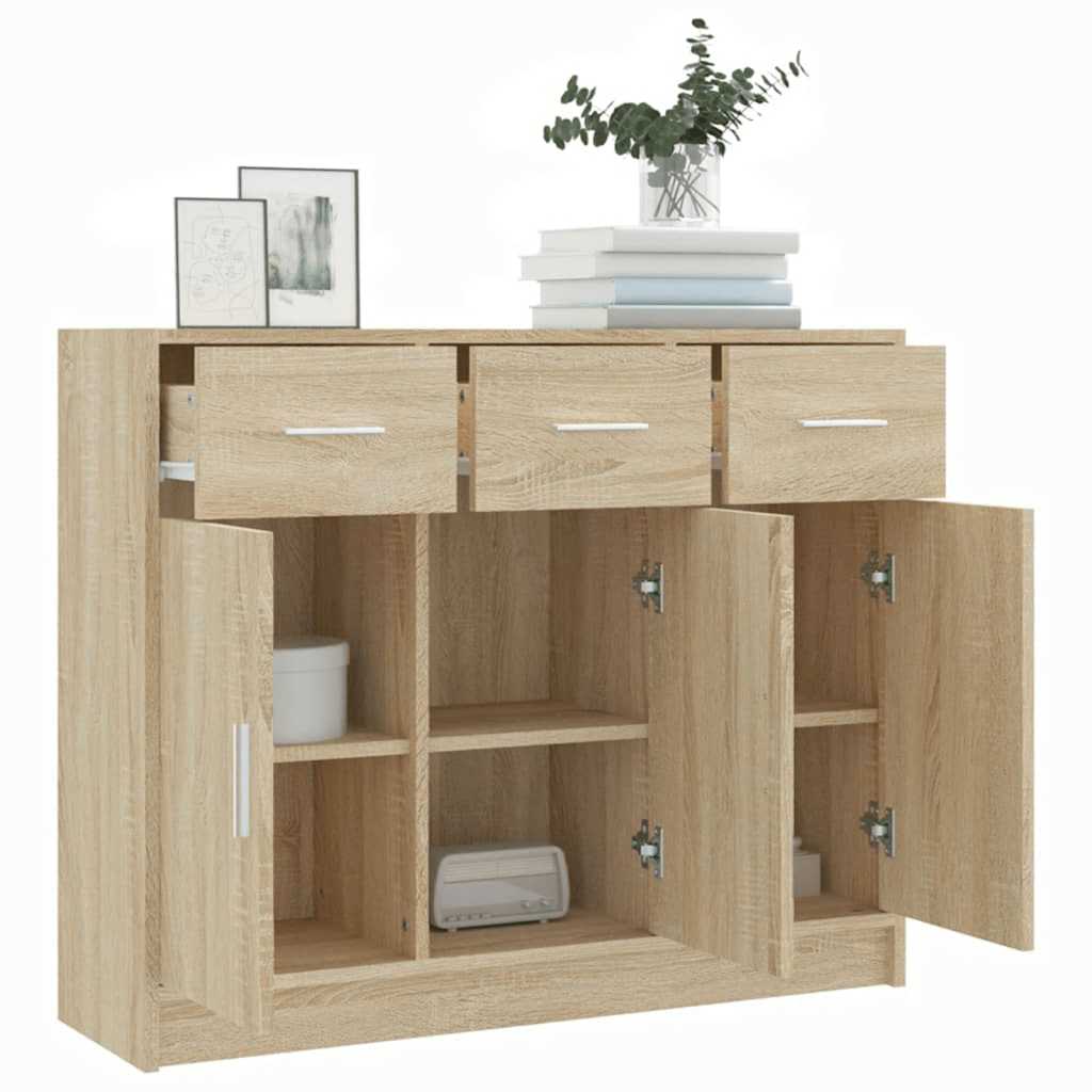 vidaXL Szafka, dąb sonoma, 91x28x75 cm, materiał drewnopochodny