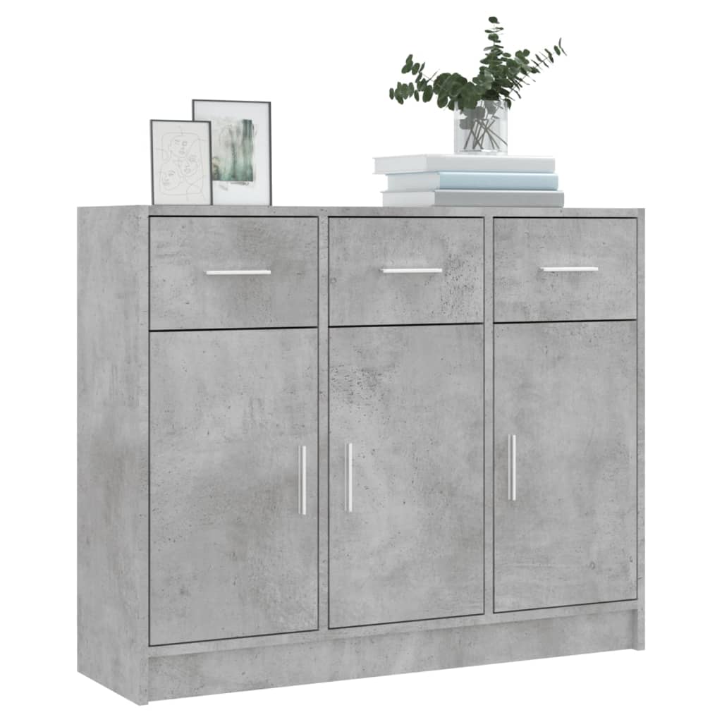 vidaXL Szafka, szarość betonu, 91x28x75 cm, materiał drewnopochodny