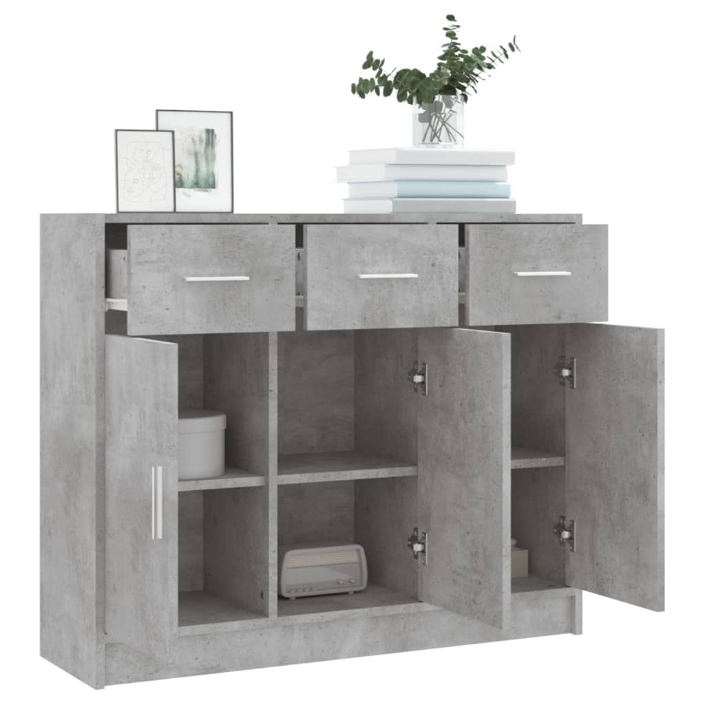 vidaXL Szafka, szarość betonu, 91x28x75 cm, materiał drewnopochodny