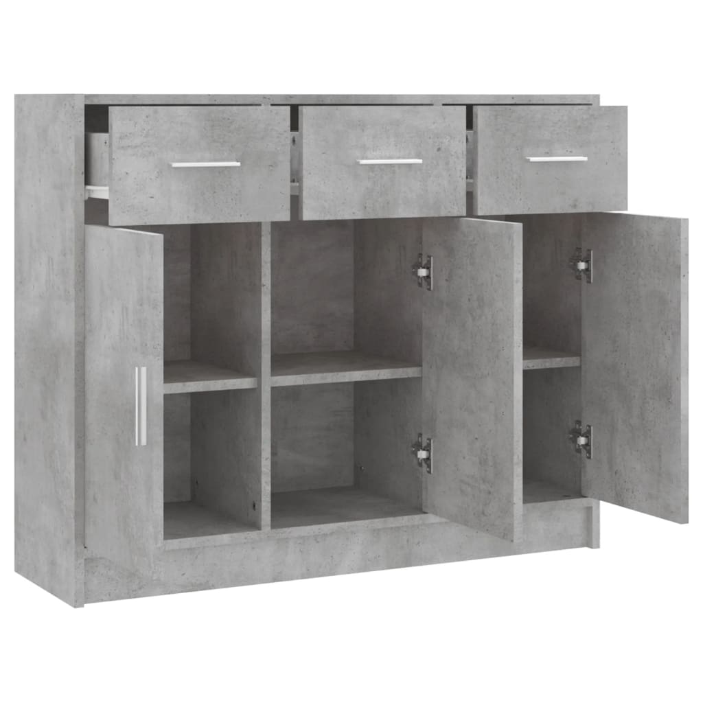 vidaXL Szafka, szarość betonu, 91x28x75 cm, materiał drewnopochodny