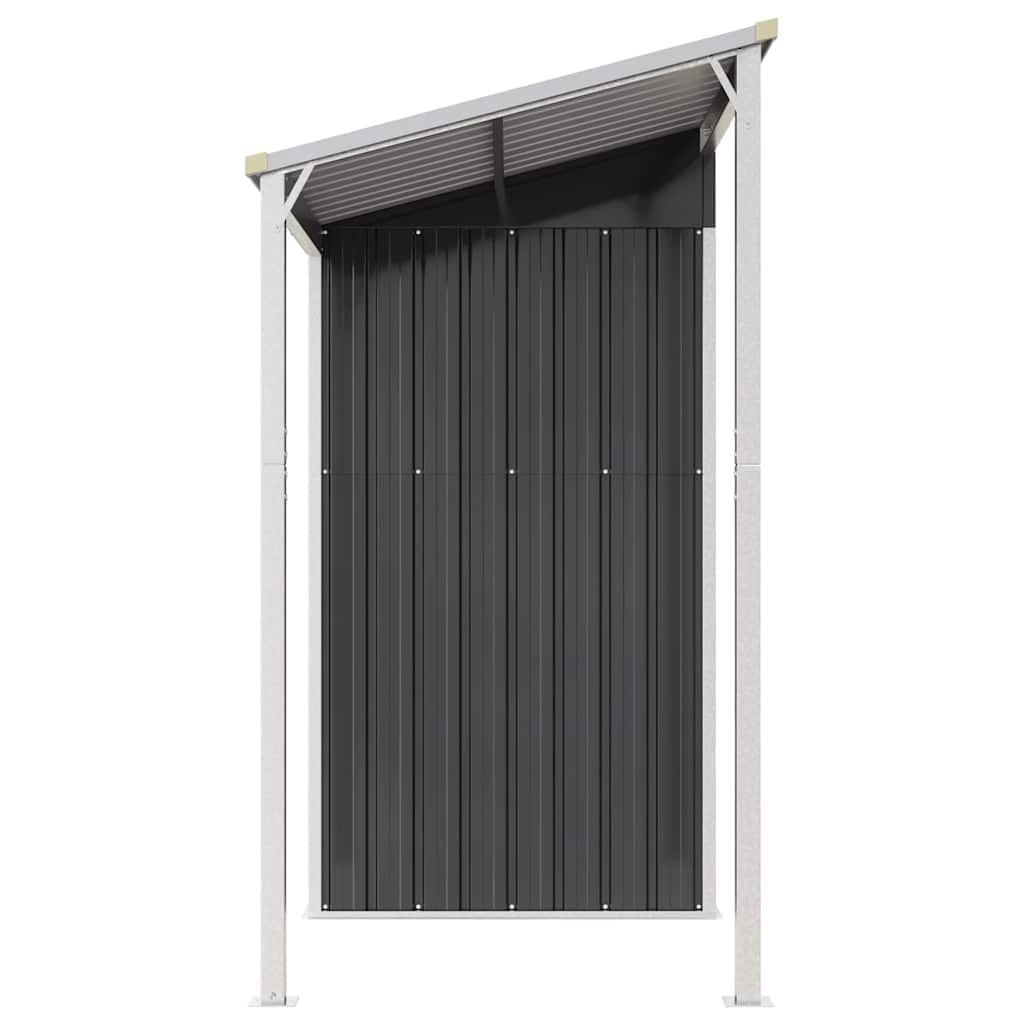 vidaXL Szopa z wiatą, antracyt, 277x107x181 cm, stal