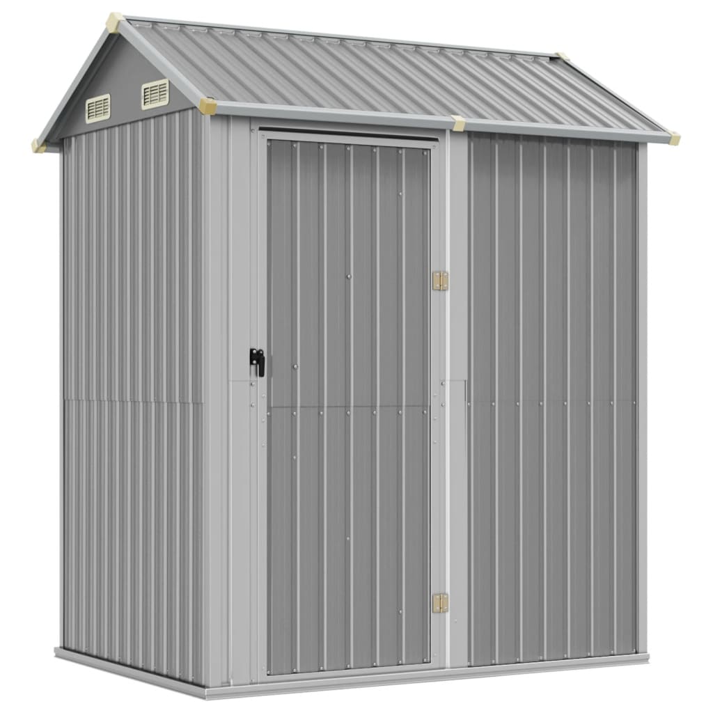 vidaXL Domek ogrodowy jasnoszary 192x152,5x237 cm ocynkowana stal