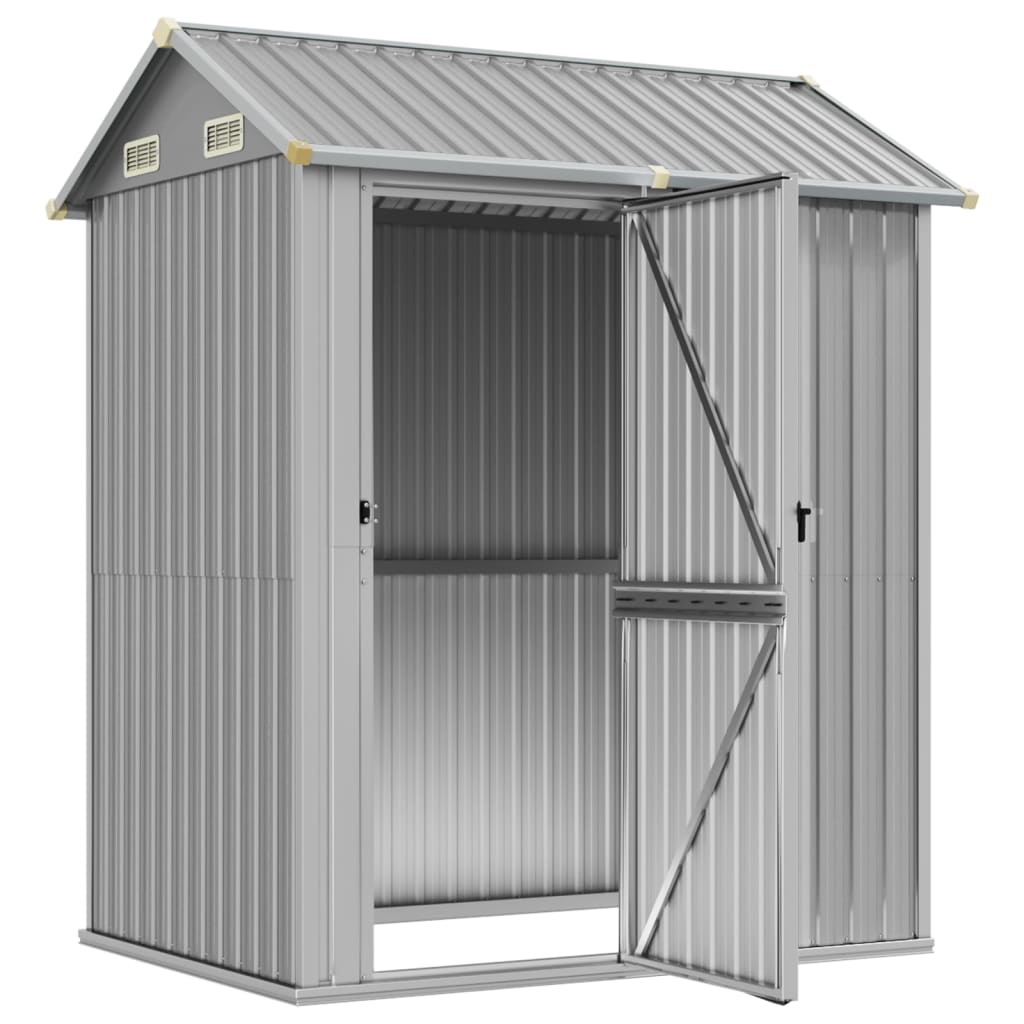 vidaXL Domek ogrodowy jasnoszary 192x152,5x237 cm ocynkowana stal