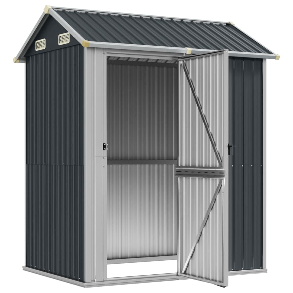 vidaXL Domek ogrodowy antracytowy 192x152,5x237 cm ocynkowana stal