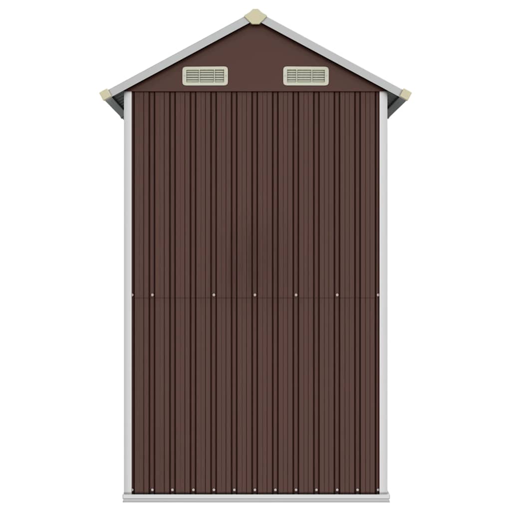vidaXL Szopa ogrodowa, brązowa, 192x152,5x237 cm, stal galwanizowana