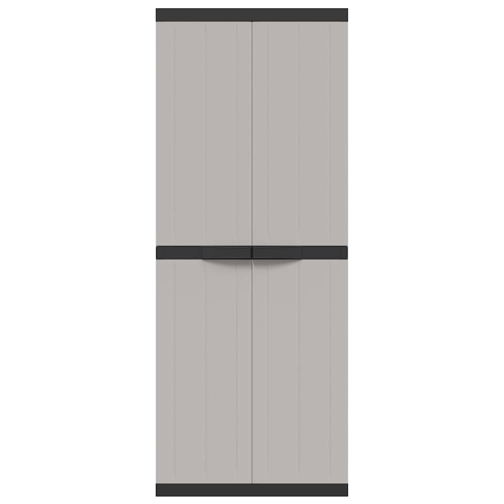 vidaXL Szafka ogrodowa, szaro-czarna, 65x37x165 cm, PP