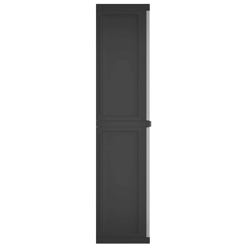 vidaXL Szafka ogrodowa, szaro-czarna, 65x37x165 cm, PP