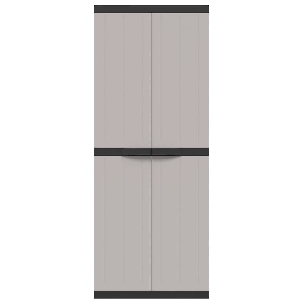 vidaXL Szafka ogrodowa, szaro-czarna, 65x37x165 cm, PP