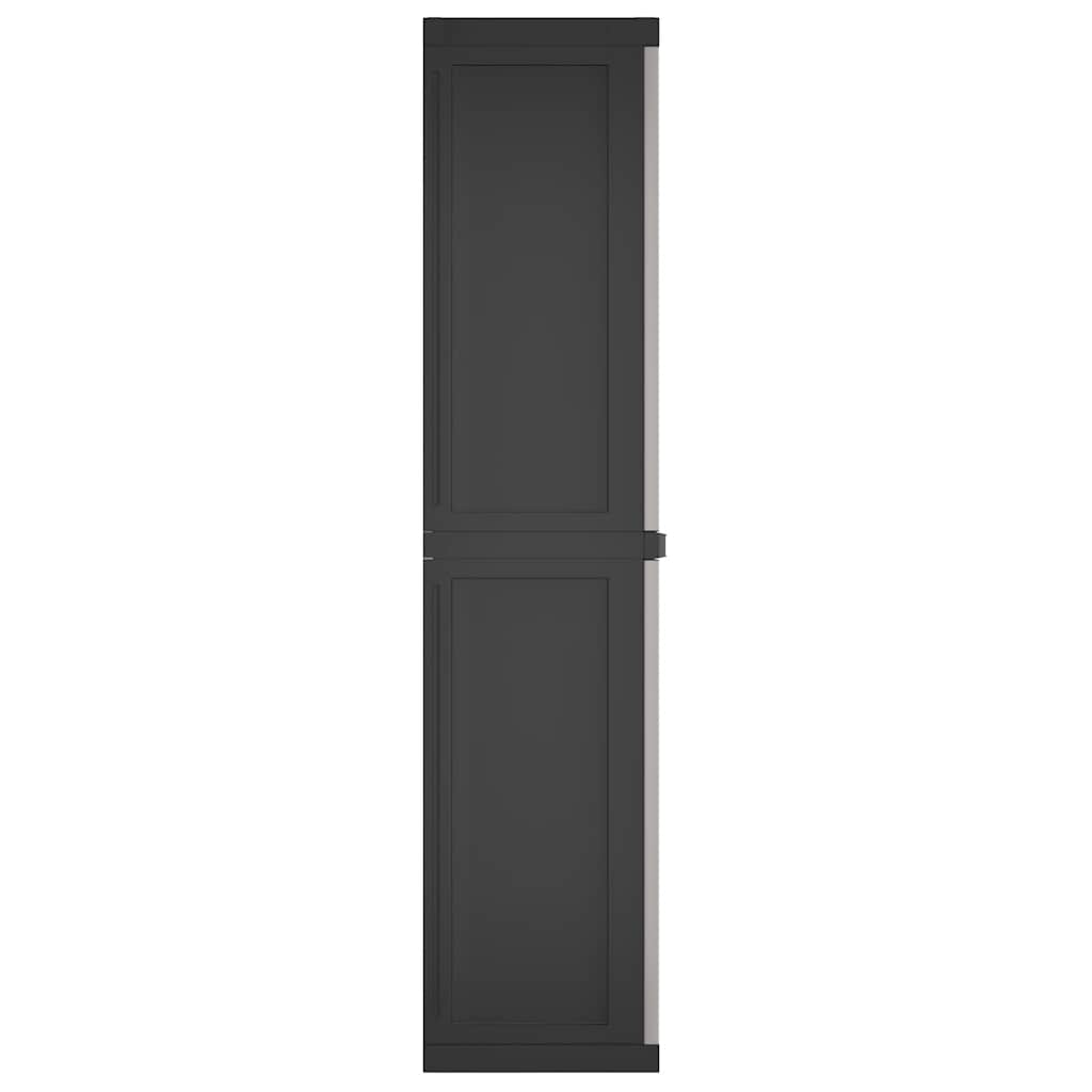 vidaXL Szafka ogrodowa, szaro-czarna, 65x37x165 cm, PP