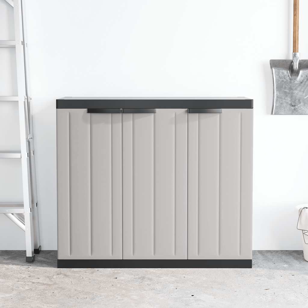 vidaXL Szafka ogrodowa, szaro-czarna, 97x37x85 cm, PP