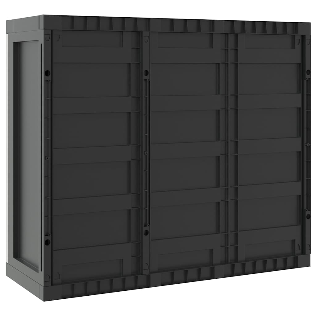 vidaXL Szafka ogrodowa, szaro-czarna, 97x37x85 cm, PP