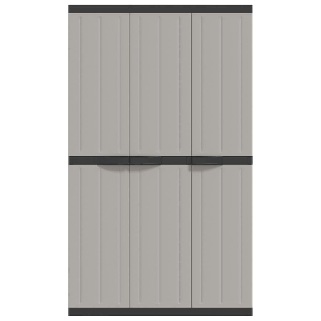 vidaXL Szafka ogrodowa, szaro-czarna, 97x37x165 cm, PP