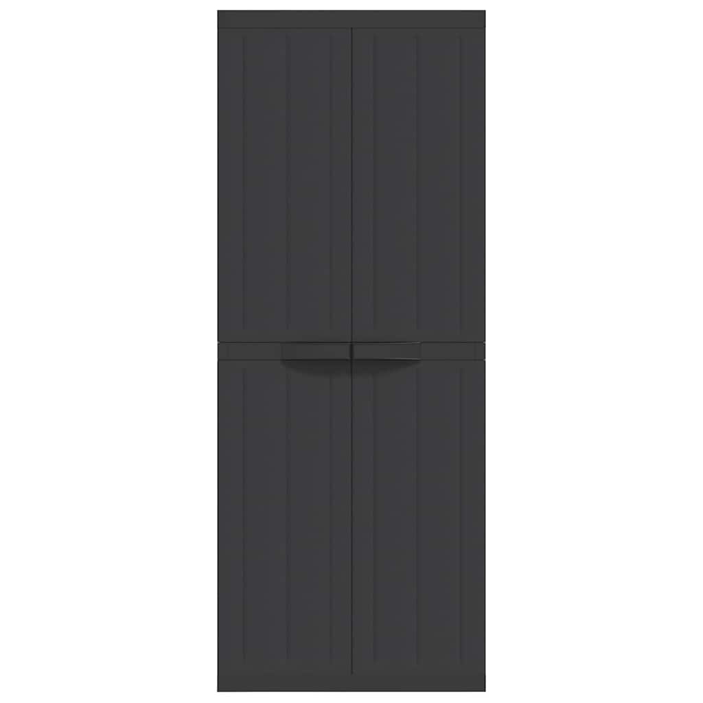 vidaXL Szafka ogrodowa, czarna, 65x37x165 cm, PP