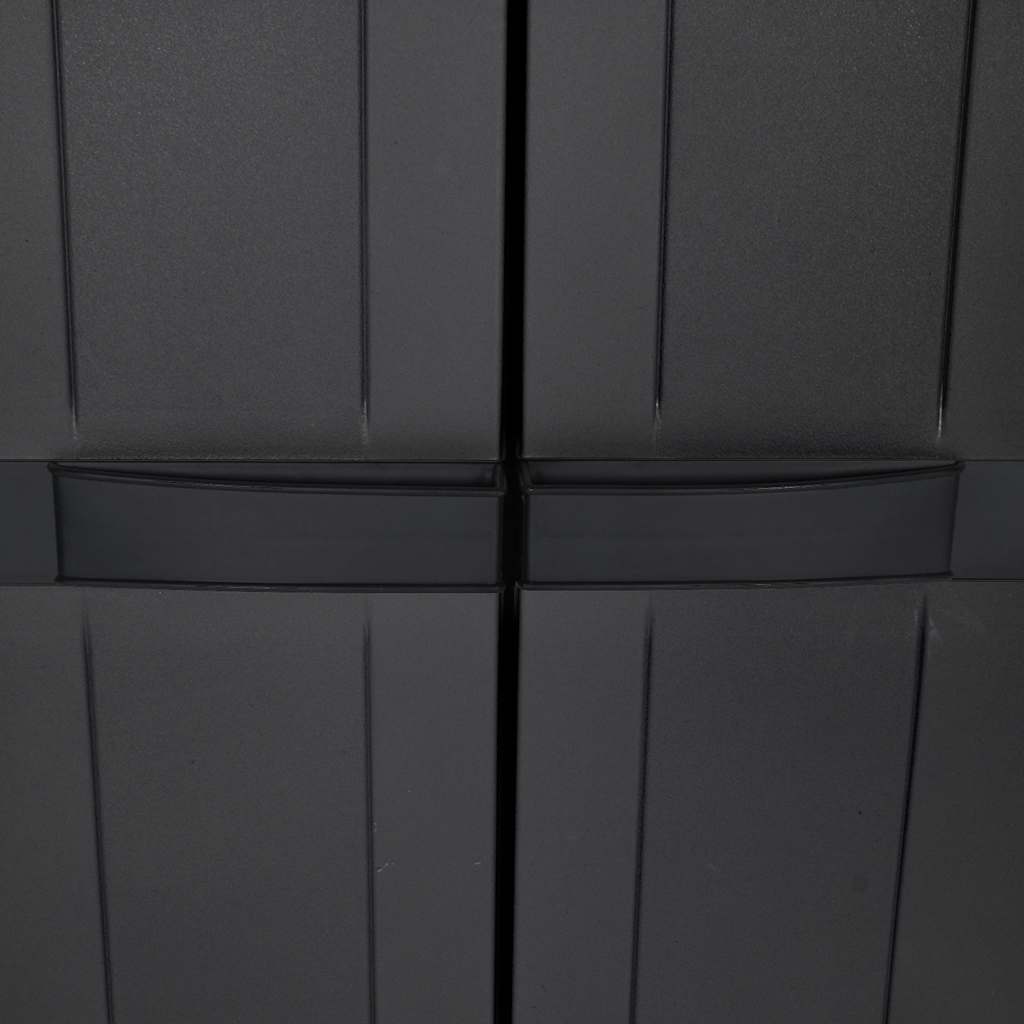 vidaXL Szafka ogrodowa, czarna, 65x37x165 cm, PP