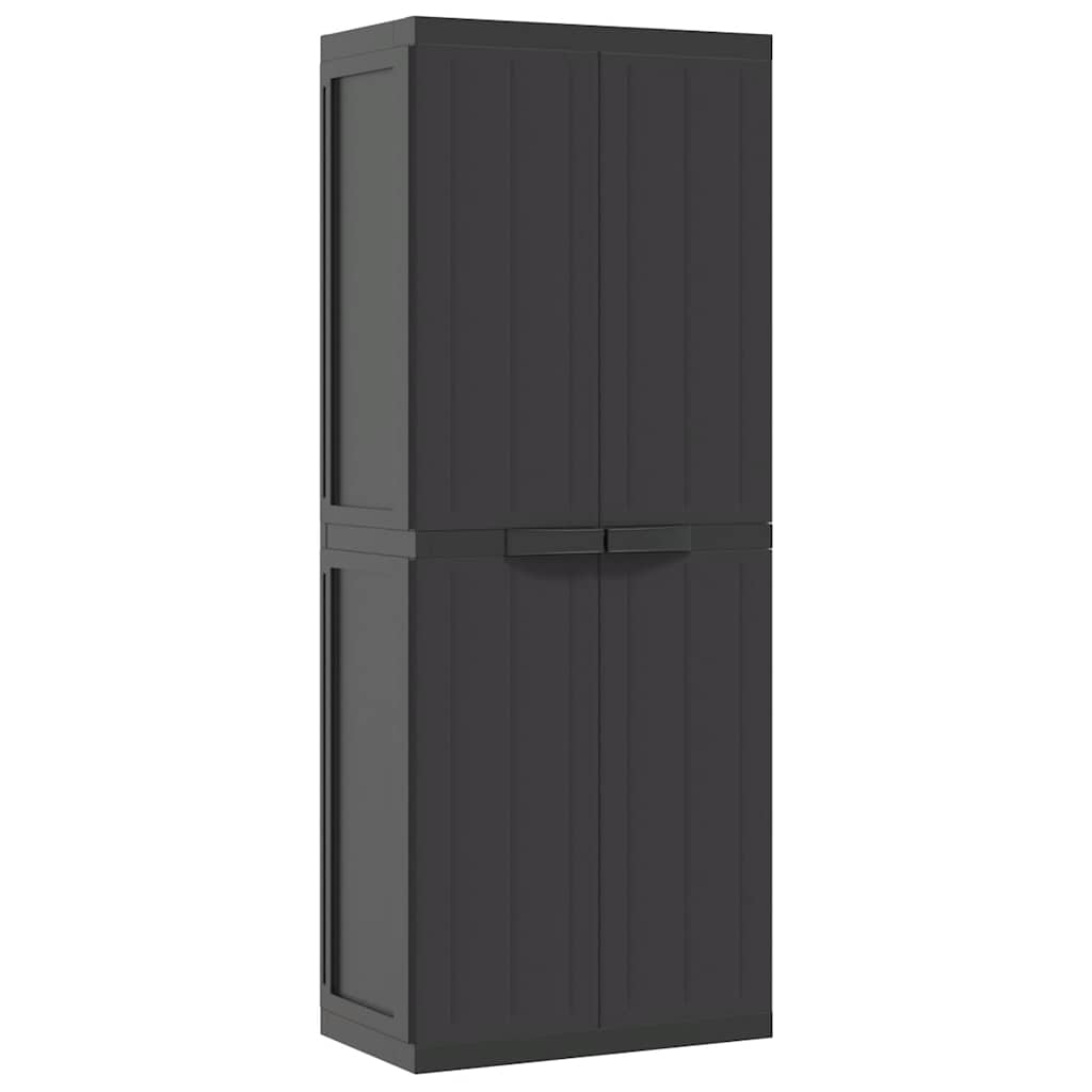 vidaXL Szafka ogrodowa, czarna, 65x37x165 cm, PP