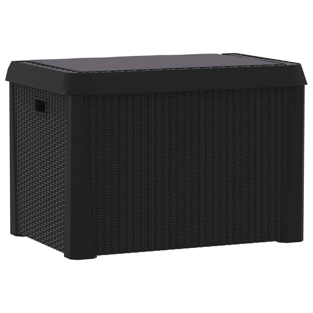 vidaXL Skrzynia ogrodowa z poduszką na siedzisku, antracyt, 125 L, PP