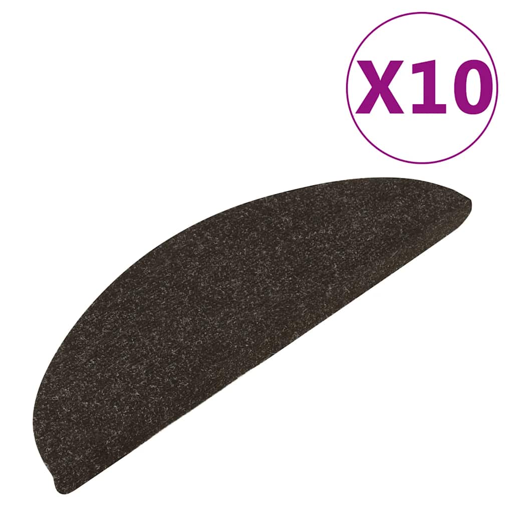 vidaXL Samoprzylepne nakładki na schody, 10 szt., antracyt, 56x17x3 cm